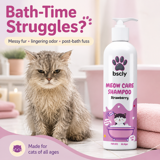 BSCLY Meow Strawberry Cat Shampoo, 200ml — alternate view, BSCLY