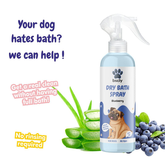 Dry Pet Shampoo with Blueberry Scent