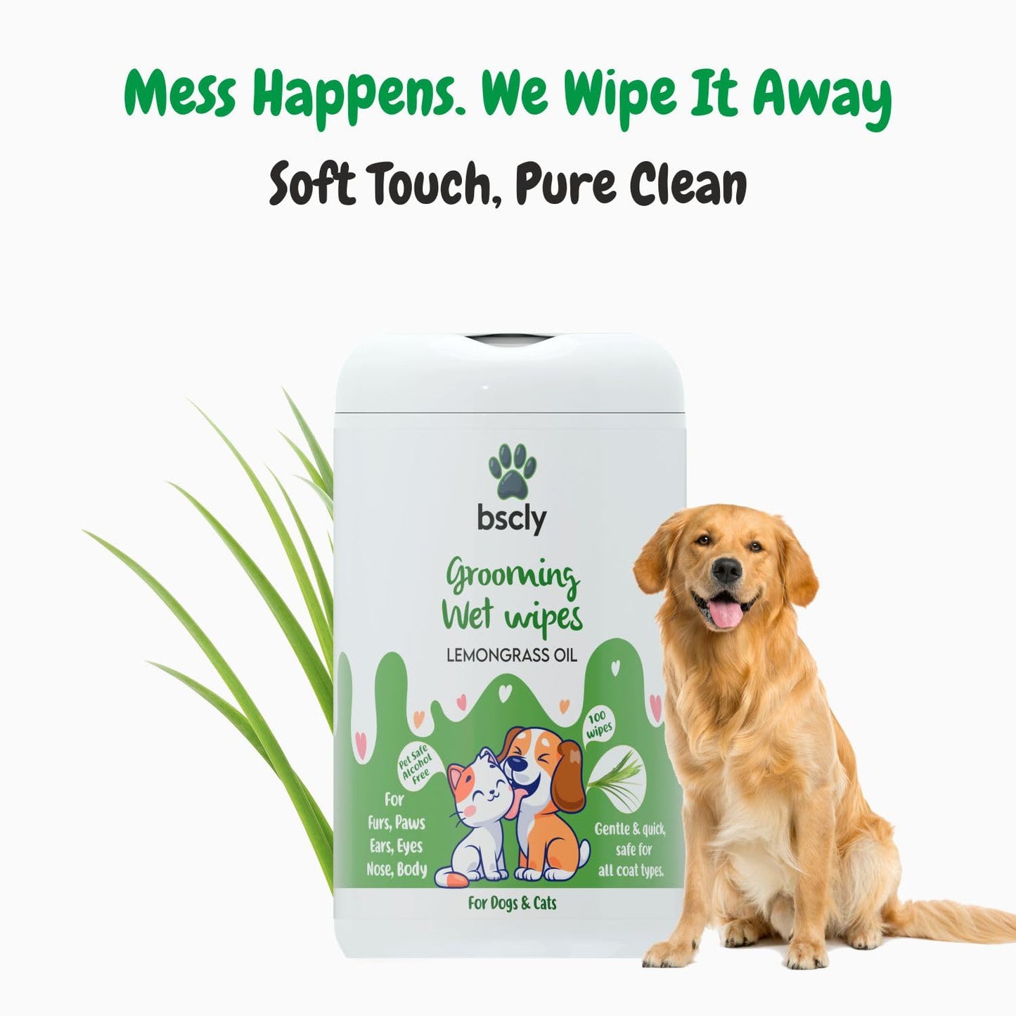 Bscly Pet Wipes for Dogs and Cats