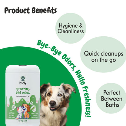 Bscly Pet Wipes for Dogs and Cats