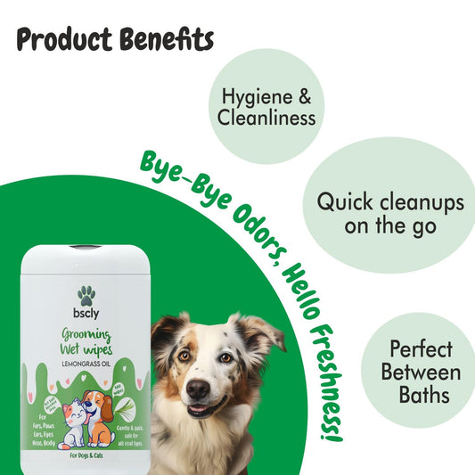 Bscly Pet Wipes for Dogs and Cats
