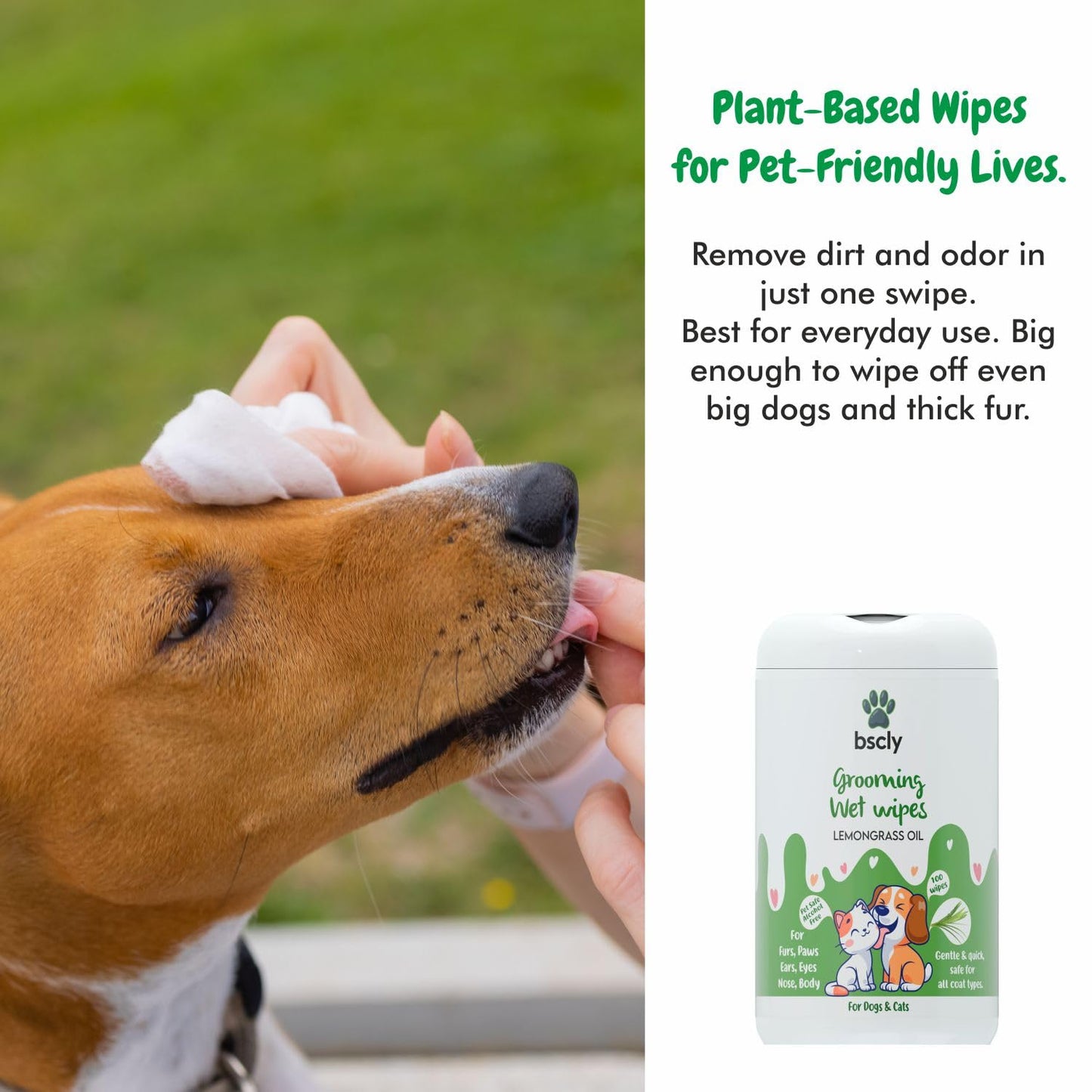 Bscly Pet Wipes for Dogs and Cats