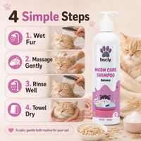 BSCLY Meow Cat Shampoo for Cats & Kittens,200ml