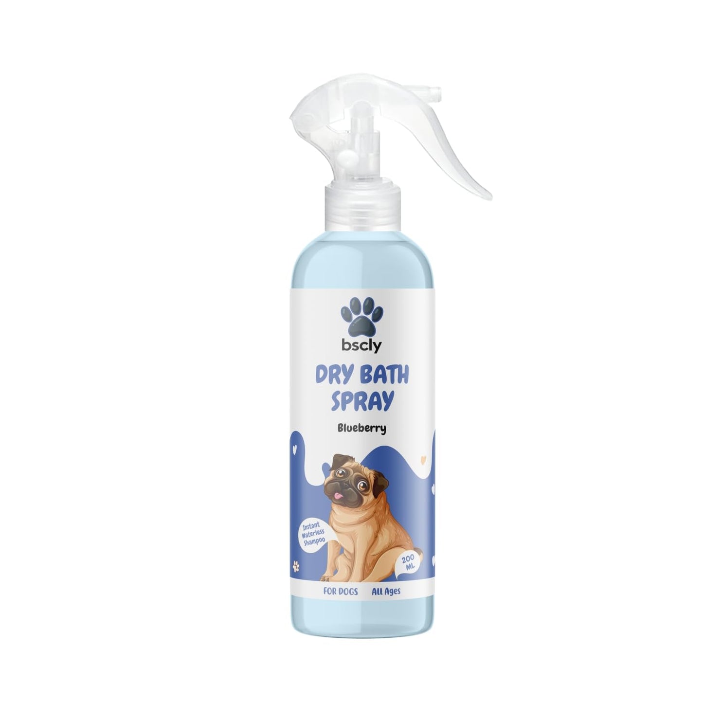 Dry Pet Shampoo with Blueberry Scent