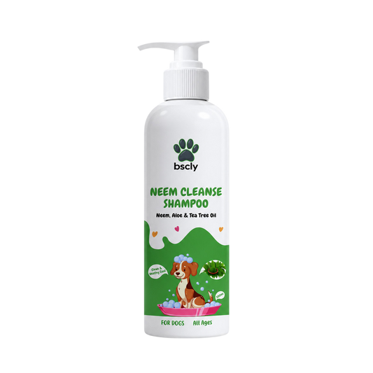 BSCLY Neem Cleanse Shampoo 200ml for dogs – neem, aloe and tea tree oil pump bottle — BSCLY