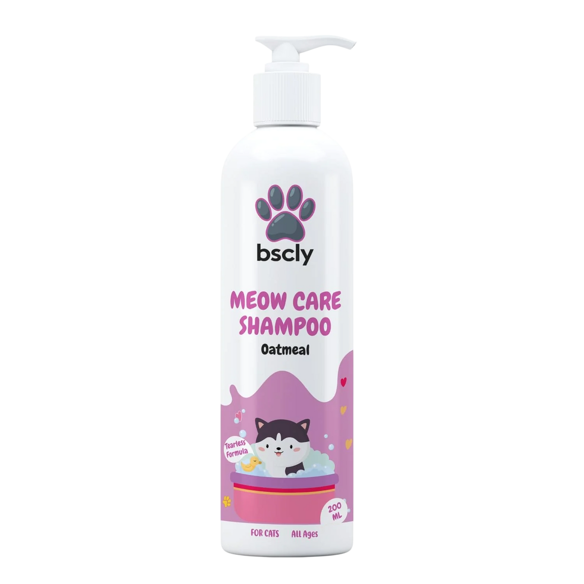 BSCLY Meow Cat Oatmeal Shampoo for Cats & Kittens,200ml