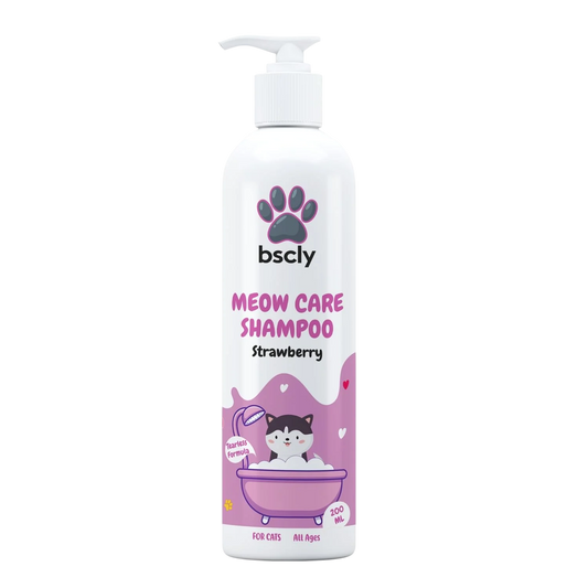BSCLY Meow Care Strawberry cat shampoo 200ml pump bottle — BSCLY